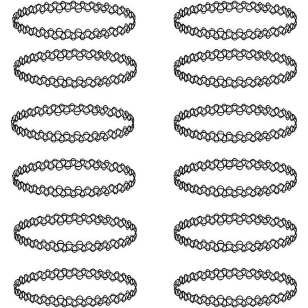 BodyJ4You 12PC Tattoo Choker Necklace - 90s Accessories 2000s Jewelry Y2K